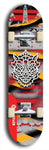 Skateboard deck: Limited edition, North American maple skateboard deck designed by underground artist BellyRash -- available in widths 7.5 to 8.5 inches in both mellow concave and steep concave shapes. Artwork: WARTHOG brand popsicle-shaped skateboard deck with WARTHOG logo broken into multiple colors and shades