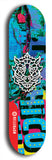 Skateboard deck: Limited edition, North American maple skateboard deck designed by underground artist BellyRash -- available in widths 7.5 to 8.5 inches in both mellow concave and steep concave shapes. Artwork: WARTHOG brand popsicle-shaped skateboard deck with WARTHOG logo broken into multiple colors and shades