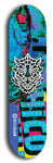 Skateboard deck: Limited edition, North American maple skateboard deck designed by underground artist BellyRash -- available in widths 7.5 to 8.5 inches in both mellow concave and steep concave shapes. Artwork: WARTHOG brand popsicle-shaped skateboard deck with WARTHOG logo broken into multiple colors and shades