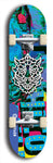 Skateboard deck: Limited edition, North American maple skateboard deck designed by underground artist BellyRash -- available in widths 7.5 to 8.5 inches in both mellow concave and steep concave shapes. Artwork: WARTHOG brand popsicle-shaped skateboard deck with WARTHOG logo broken into multiple colors and shades