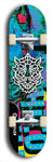 Skateboard deck: Limited edition, North American maple skateboard deck designed by underground artist BellyRash -- available in widths 7.5 to 8.5 inches in both mellow concave and steep concave shapes. Artwork: WARTHOG brand popsicle-shaped skateboard deck with WARTHOG logo broken into multiple colors and shades