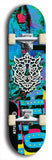 Skateboard deck: Limited edition, North American maple skateboard deck designed by underground artist BellyRash -- available in widths 7.5 to 8.5 inches in both mellow concave and steep concave shapes. Artwork: WARTHOG brand popsicle-shaped skateboard deck with WARTHOG logo broken into multiple colors and shades