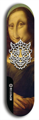 Skateboard deck: Limited edition, North American maple skateboard deck designed by underground artist BellyRash -- available in widths 7.5 to 8.5 inches in both mellow concave and steep concave shapes. Artwork: WARTHOG brand popsicle-shaped skateboard deck with WARTHOG logo broken into multiple colors and shades