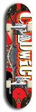 Limited edition, North American maple skateboard deck designed by underground artist BellyRash - available widths 7.5 to 8.5 inches in both mellow concave and steep concave shapes. Artwork: CHADWICK brand popsicle-shaped with large CHADWICK logo multi-colored patterned background