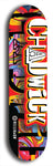 Limited edition, North American maple skateboard deck designed by underground artist BellyRash - available widths 7.5 to 8.5 inches in both mellow concave and steep concave shapes. Artwork: Chadwick brand popsicle-shaped with large Chadwick logo and red robot illustration with BellyRash red logo