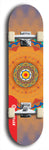 Skateboard deck: Limited edition, North American maple skateboard deck designed by underground artist BellyRash - available widths 7.5 to 8.5 inches in both mellow concave and steep concave shapes. Artwork: DHARMAMECHANIC logo brand popsicle-shaped deck 