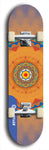 Skateboard deck: Limited edition, North American maple skateboard deck designed by underground artist BellyRash - available widths 7.5 to 8.5 inches in both mellow concave and steep concave shapes. Artwork: DHARMAMECHANIC logo brand popsicle-shaped deck 