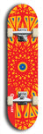 Skateboard deck: Limited edition, North American maple skateboard deck designed by underground artist BellyRash - available widths 7.5 to 8.5 inches in both mellow concave and steep concave shapes. Artwork: DHARMAMECHANIC logo brand popsicle-shaped deck 