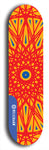 Skateboard deck: Limited edition, North American maple skateboard deck designed by underground artist BellyRash - available widths 7.5 to 8.5 inches in both mellow concave and steep concave shapes. Artwork: DHARMAMECHANIC logo brand popsicle-shaped deck 