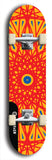 Skateboard deck: Limited edition, North American maple skateboard deck designed by underground artist BellyRash - available widths 7.5 to 8.5 inches in both mellow concave and steep concave shapes. Artwork: DHARMAMECHANIC logo brand popsicle-shaped deck 