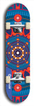 Skateboard deck: Limited edition, North American maple skateboard deck designed by underground artist BellyRash - available widths 7.5 to 8.5 inches in both mellow concave and steep concave shapes. Artwork: DHARMAMECHANIC logo brand popsicle-shaped deck 