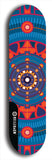 Skateboard deck: Limited edition, North American maple skateboard deck designed by underground artist BellyRash - available widths 7.5 to 8.5 inches in both mellow concave and steep concave shapes. Artwork: DHARMAMECHANIC logo brand popsicle-shaped deck 