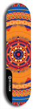 Skateboard deck: Limited edition, North American maple skateboard deck designed by underground artist BellyRash - available widths 7.5 to 8.5 inches in both mellow concave and steep concave shapes. Artwork: DHARMAMECHANIC logo brand popsicle-shaped deck 