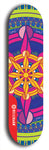 Skateboard deck: Limited edition, North American maple skateboard deck designed by underground artist BellyRash - available widths 7.5 to 8.5 inches in both mellow concave and steep concave shapes. Artwork: DHARMAMECHANIC logo brand popsicle-shaped deck 