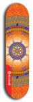 Skateboard deck: Limited edition, North American maple skateboard deck designed by underground artist BellyRash - available widths 7.5 to 8.5 inches in both mellow concave and steep concave shapes. Artwork: DHARMAMECHANIC logo brand popsicle-shaped deck 