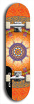 Skateboard deck: Limited edition, North American maple skateboard deck designed by underground artist BellyRash - available widths 7.5 to 8.5 inches in both mellow concave and steep concave shapes. Artwork: DHARMAMECHANIC logo brand popsicle-shaped deck 
