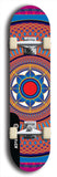 Skateboard deck: Limited edition, North American maple skateboard deck designed by underground artist BellyRash - available widths 7.5 to 8.5 inches in both mellow concave and steep concave shapes. Artwork: DHARMAMECHANIC logo brand popsicle-shaped deck 