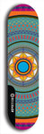 Skateboard deck: Limited edition, North American maple skateboard deck designed by underground artist BellyRash - available widths 7.5 to 8.5 inches in both mellow concave and steep concave shapes. Artwork: DHARMAMECHANIC logo brand popsicle-shaped deck 