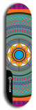 Skateboard deck: Limited edition, North American maple skateboard deck designed by underground artist BellyRash - available widths 7.5 to 8.5 inches in both mellow concave and steep concave shapes. Artwork: DHARMAMECHANIC logo brand popsicle-shaped deck 