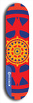 Skateboard deck: Limited edition, North American maple skateboard deck designed by underground artist BellyRash - available widths 7.5 to 8.5 inches in both mellow concave and steep concave shapes. Artwork: DHARMAMECHANIC logo brand popsicle-shaped deck 