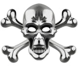 Chrome skull and crossbones. BellyRash xBones logo.